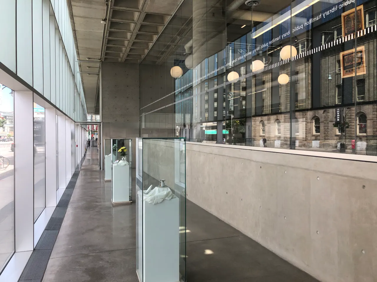 Hamilton Public Library entrance, 2018.